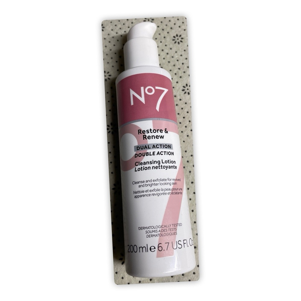 No7 Restore & Renew Dual Action Cleansing Lotion, 6.7 US FL.‎ OZ.
